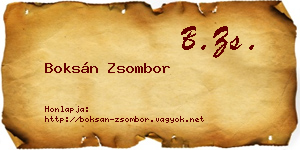 Boksán Zsombor névjegykártya